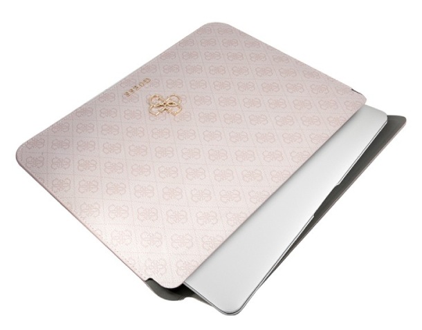 Чехол Guess для MacBook 13, Sleeve 4G с большим металлическим логотипом, Розовый