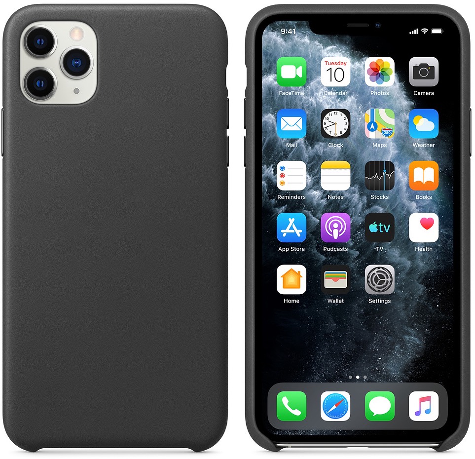 Чехол Apple Кожа для Apple iPhone 11 Pro Max, Черный