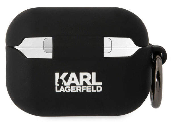 Чехол силиконовый Lagerfeld для Airpods 2, кольцо NFT 3D Karl, Черный