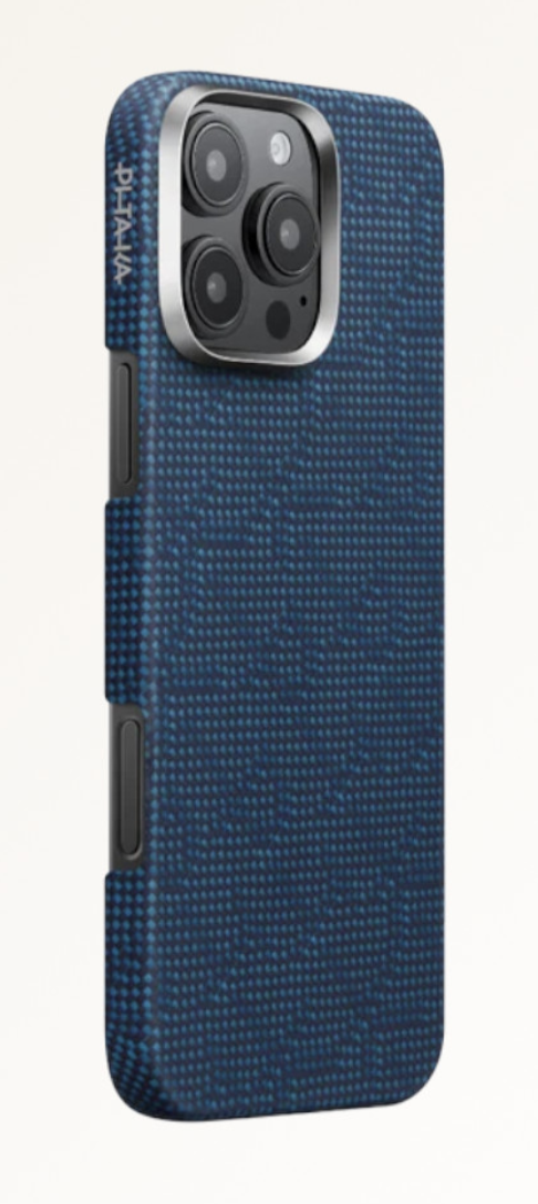 Чехол PITAKA Monogram Tactile Woven Case для iPhone 16 Pro Max, Черно-синий