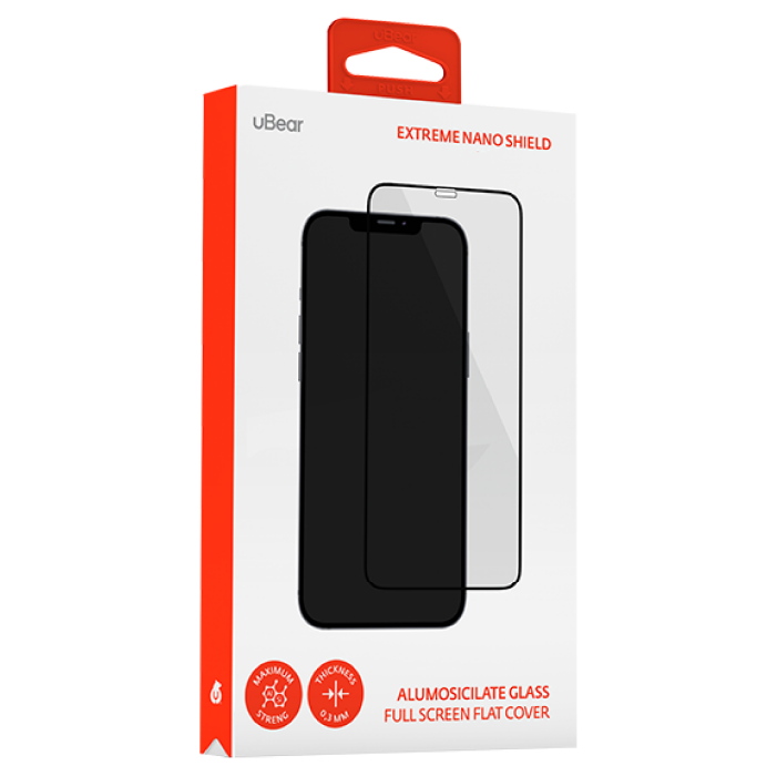Защитное стекло Ubear Extreme Nano для Apple iPhone 12 mini, Чёрная рамка