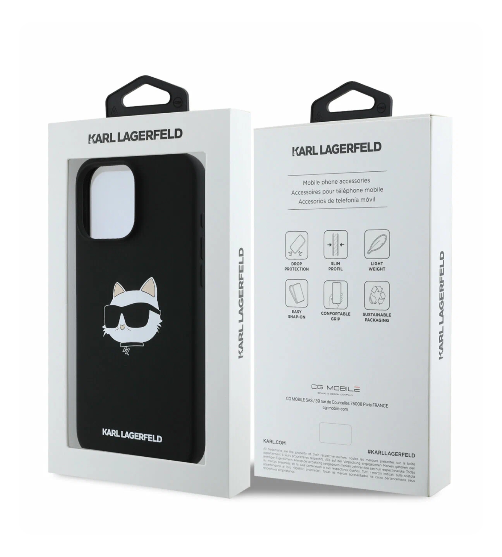Чехол Lagerfeld Liquid Silicone NFT Choupette Head Hard Black (MagSafe) для iPhone 16 Pro, Черный