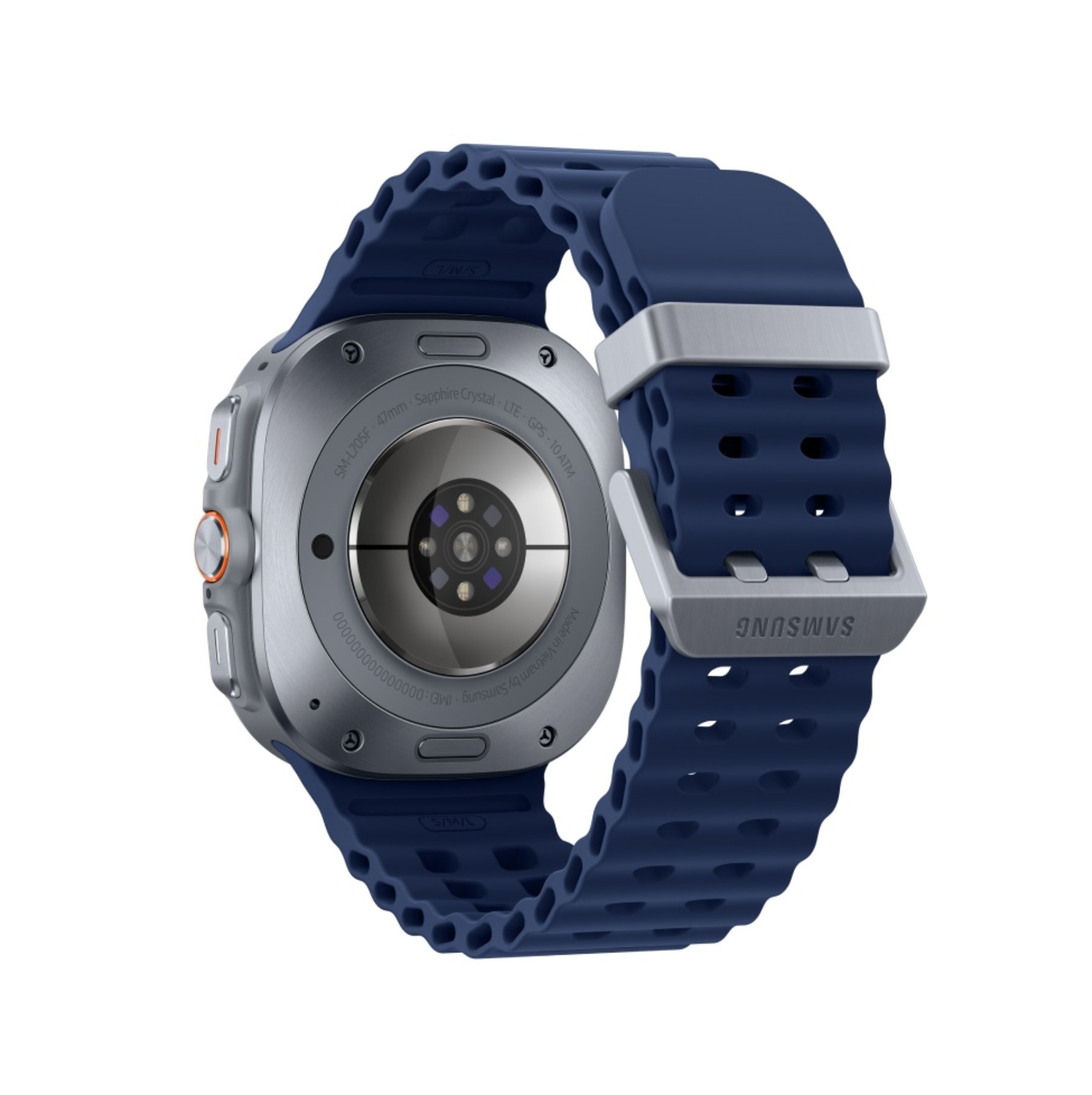 Samsung Galaxy Watch Ultra LTE, 47 мм, 2025, Синий титан, Ремешок Marine синий