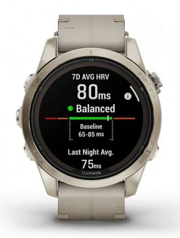 Garmin Fenix 7S Pro Сапфир Solar, Ремешок из мягкой золотой кожи