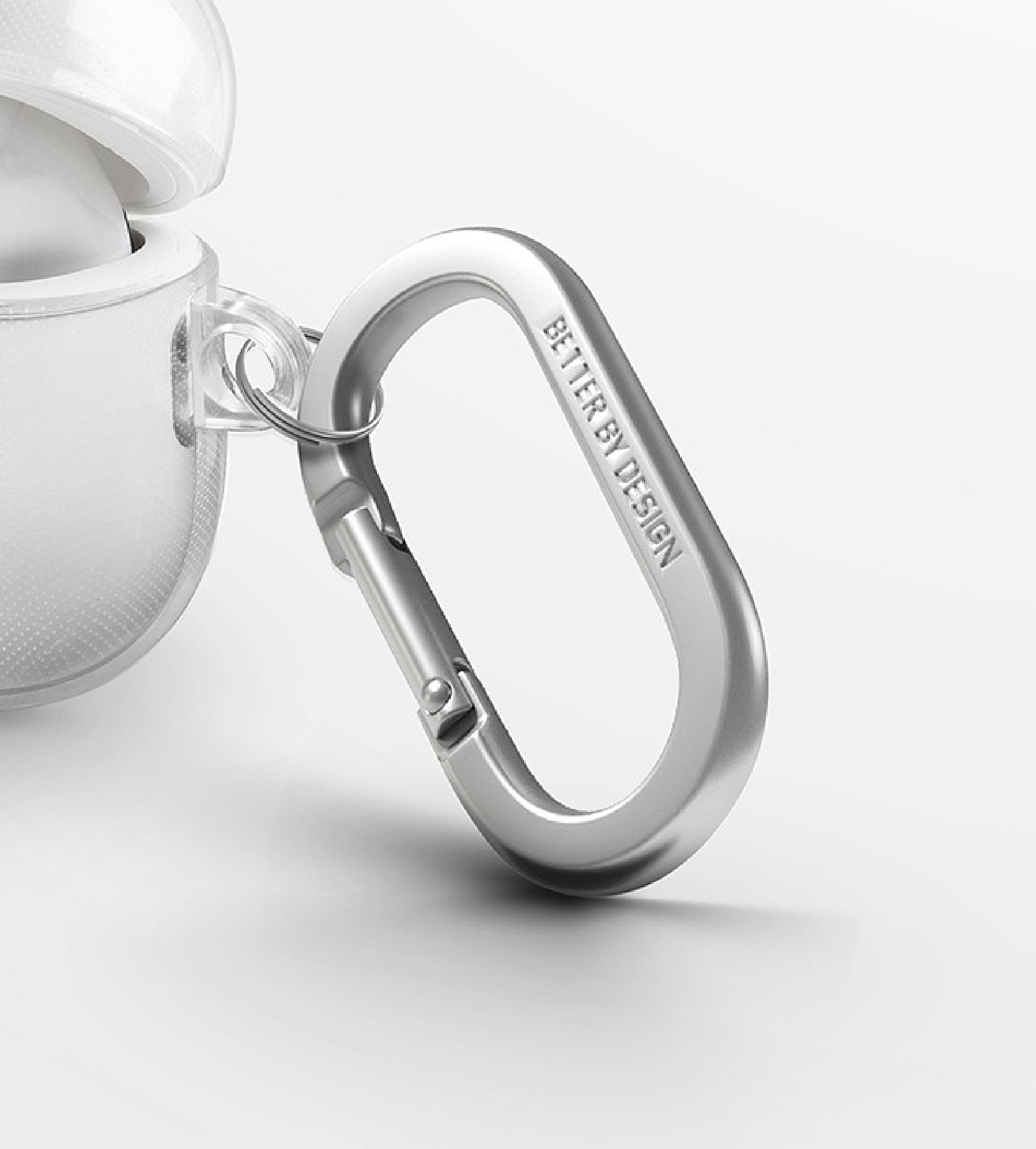 Чехол Uniq Glase TPU с карабином для Airpods 4, Прозрачный