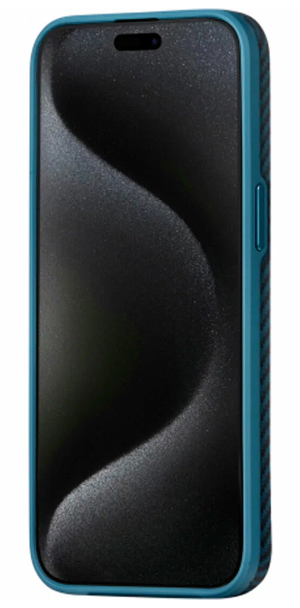 Усиленный чехол PITAKA MagEZ Pro 4 для iPhone 15 Pro Max 6.7", Черный/Синий (Черный/Синий Twill) 1500D