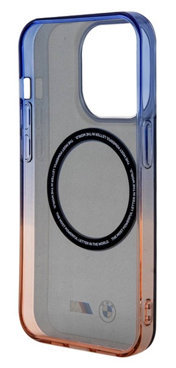 Чехол BMW для iPhone 15 Pro, M-Collection PC/TPU Gradient bumper Hard MagSafe, Серый