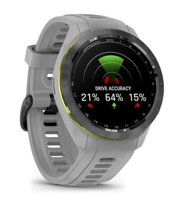 Garmin Aproach S70 42 мм, керамический корпус с силиконовым ремешком пудрово-серого цвета