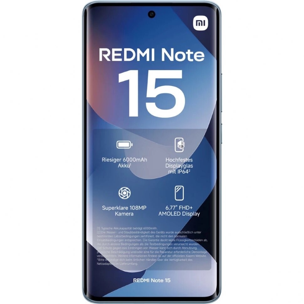Смартфон Xiaomi Redmi Note 15 8/256Гб, Синий EU
