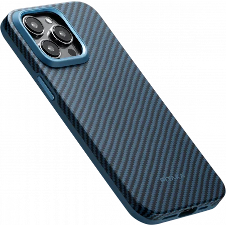 Чехол PITAKA MagEZ  для iPhone 15 Pro, Кевлар, Черно-синий