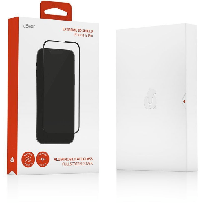 Защитное стекло Ubear Extreme 3D для Apple iPhone 13/13 Pro, Чёрная рамка