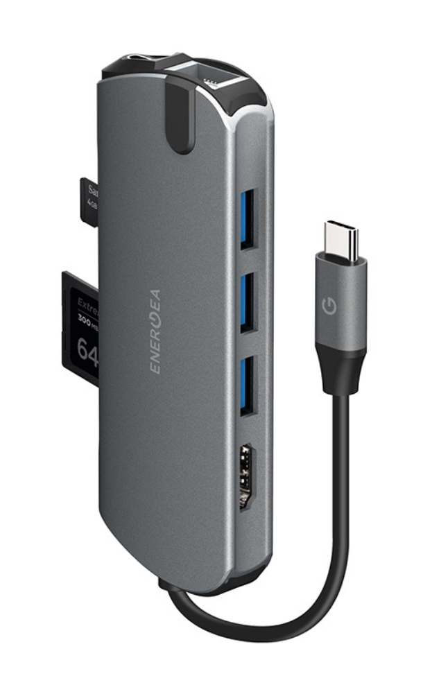 Energea AluHUB HD PRO 8 в 1 Superspeed Aluminium USB-C 3.1 Gunmet