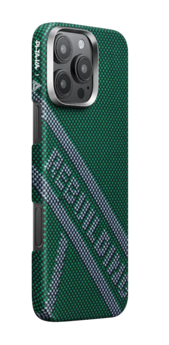 Чехол PITAKA Re-TROS Refining Tactile Woven Case для iPhone 16 Pro, Зеленый