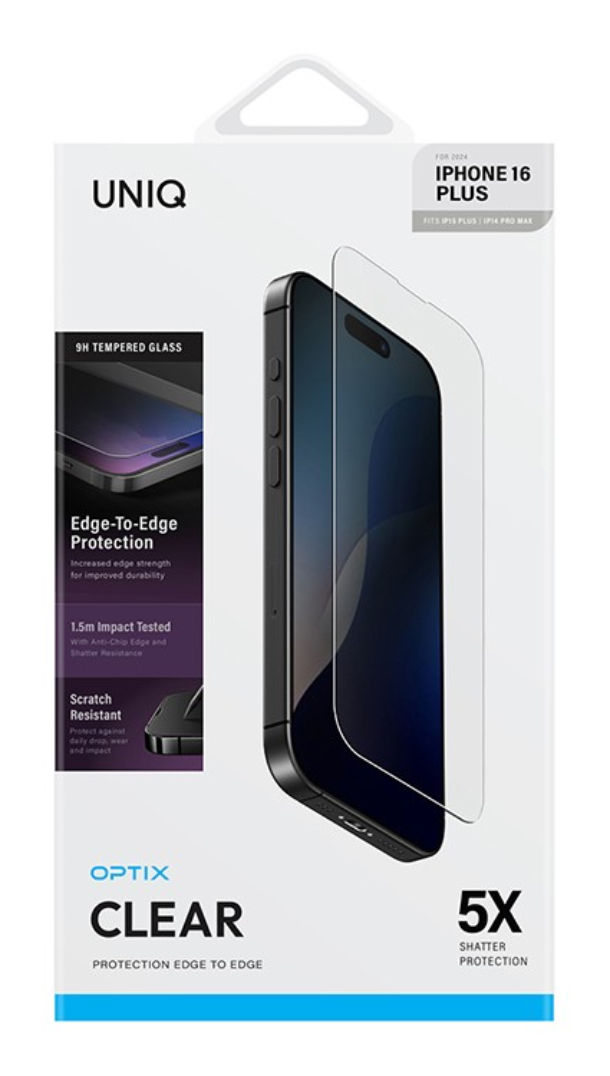 Защитное стекло Uniq OPTIX Clear (+installer) для IPhone 16 Plus
