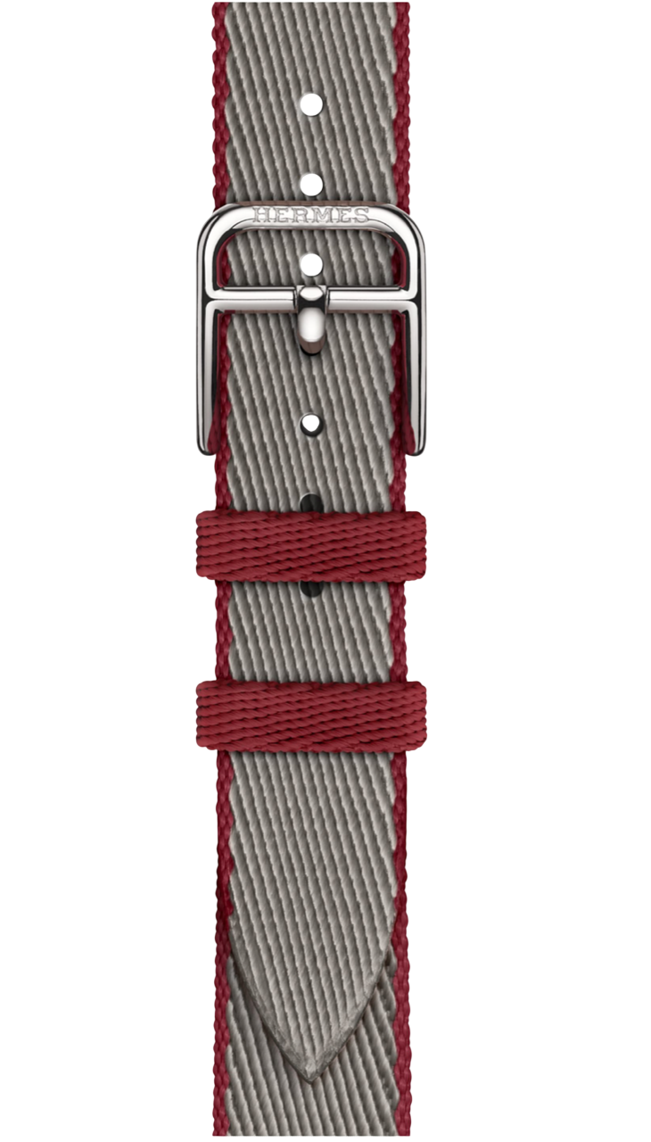 Apple Watch Hermes Series 11 GPS 42мм, Silver Titanium Case Gris Single Tour Meyer/Rouge Grenat Twill Jump Attelage Strap