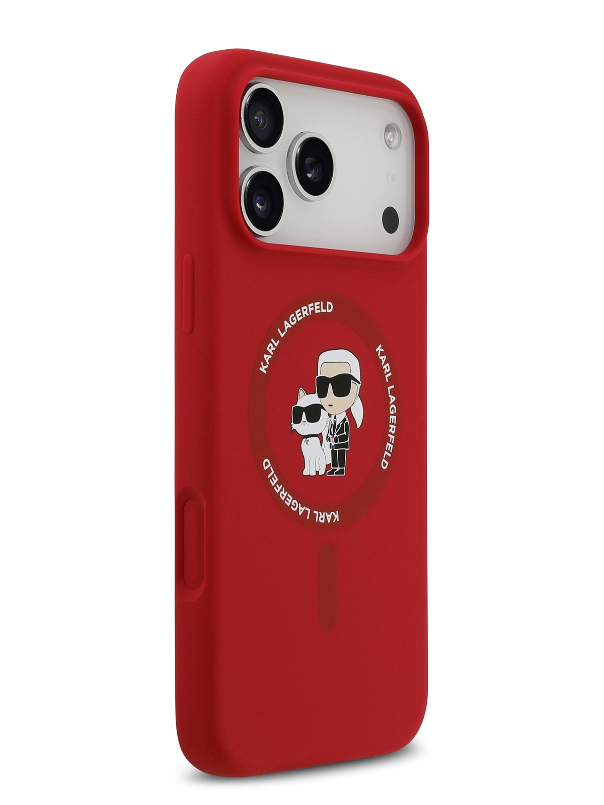 Чехол Lagerfeld iPhone 17 Pro Liquid Silicone NFT Karl & Choupette Hard Red, Magsafe, Красный