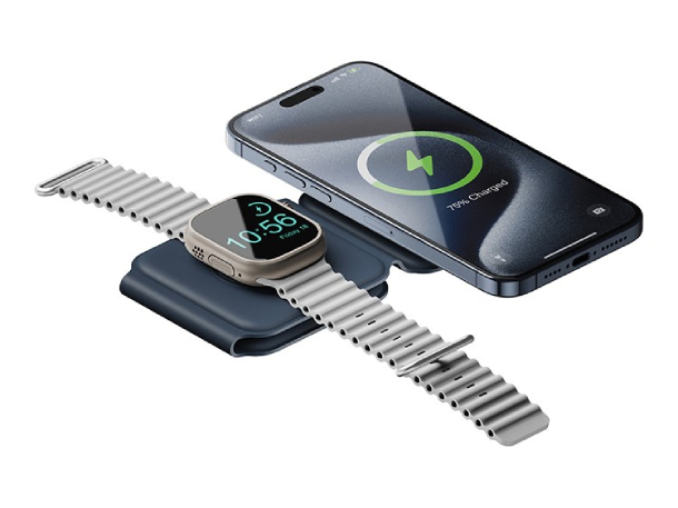 Bazi GoMag Trio PLUS magnetic wireless foldable 15W, Темно-синий