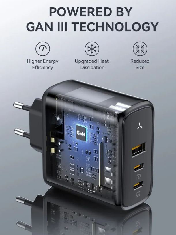 VOLTME Revo, PD 3.0 100 W Вт USB A + 2 Type-C, Черный, 100CCA