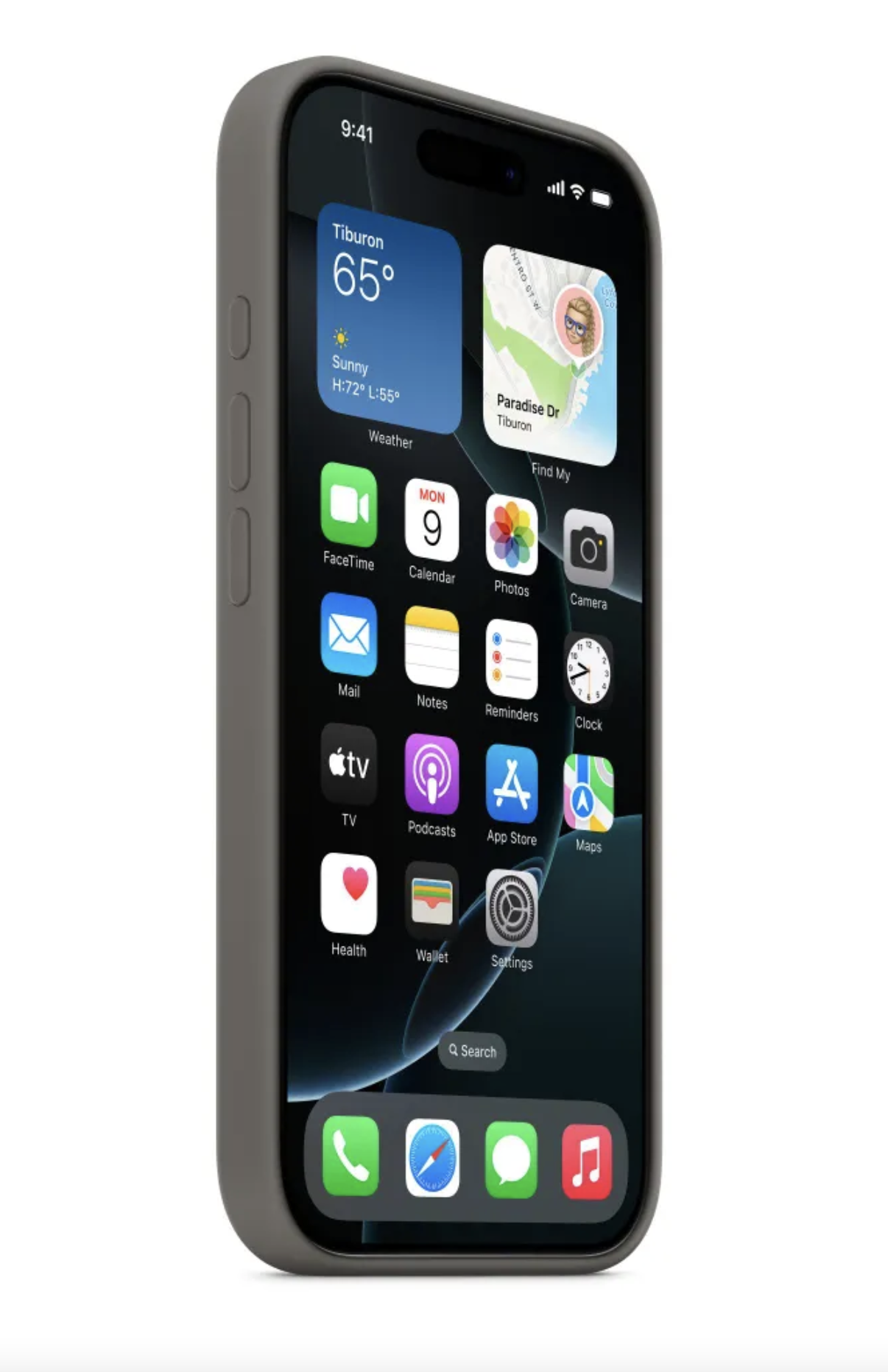 Чехол SILICONE CASE MagSafe с анимацией для iPhone 16 Pro Max Серый камень