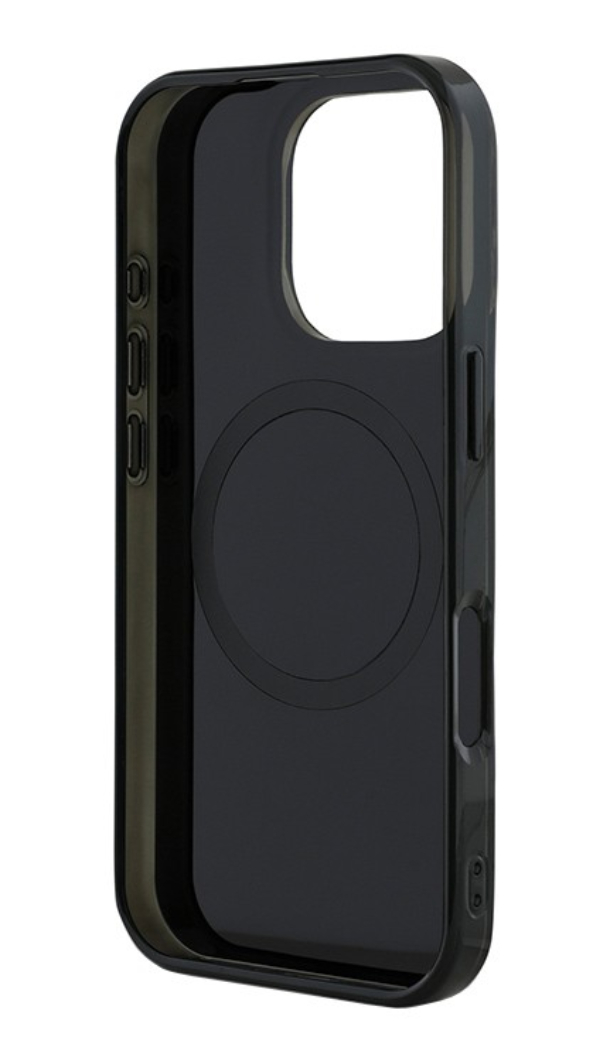 Чехол Mercedes для iPhone 16 Pro Max, PC/TPU Двухслойные пересекающиеся линии MagSafe, Черный