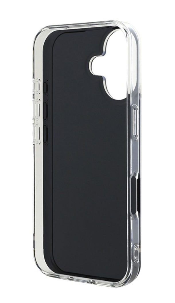 Чехол U.S. Polo для iPhone 16, PC/TPU Логотип с изображением двойной лошади в трехцветную полоску, Черный