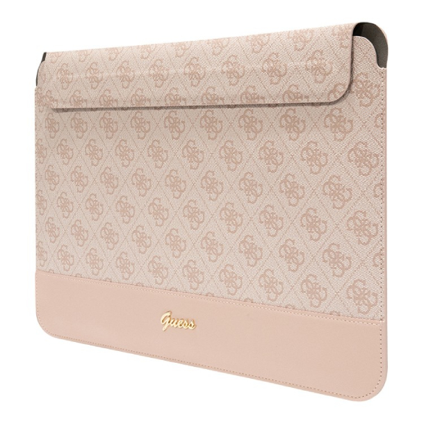 Чехол Guess для ноутбуков 13"/14" Sleeve 4G с треугольным металлическим логотипом, Розовый