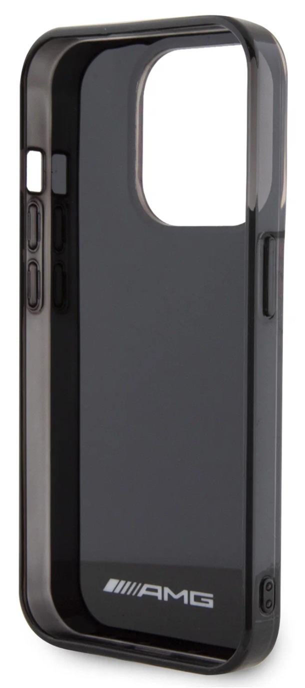 Чехол AMG для iPhone 15 Pro, PC/TPU Двухслойные ромбы и маленький логотип, Черный/Красный