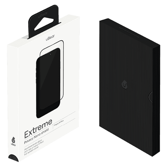 Защитное стекло Ubear Extreme Nano Privacy для Apple iPhone 14 Plus, Черная рамка