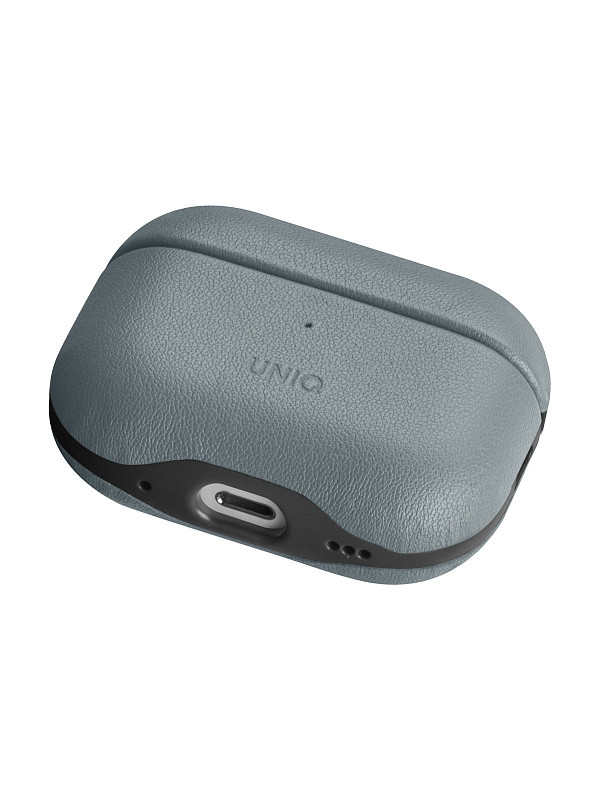Чехол Uniq Lyden DS Кожзаменитель c ремешком Washed для AirPods Pro 2, Синий/Черный