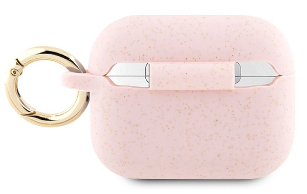 Чехол силиконовый Guess для Airpods Pro 2 с кольцом, Светло-розовый