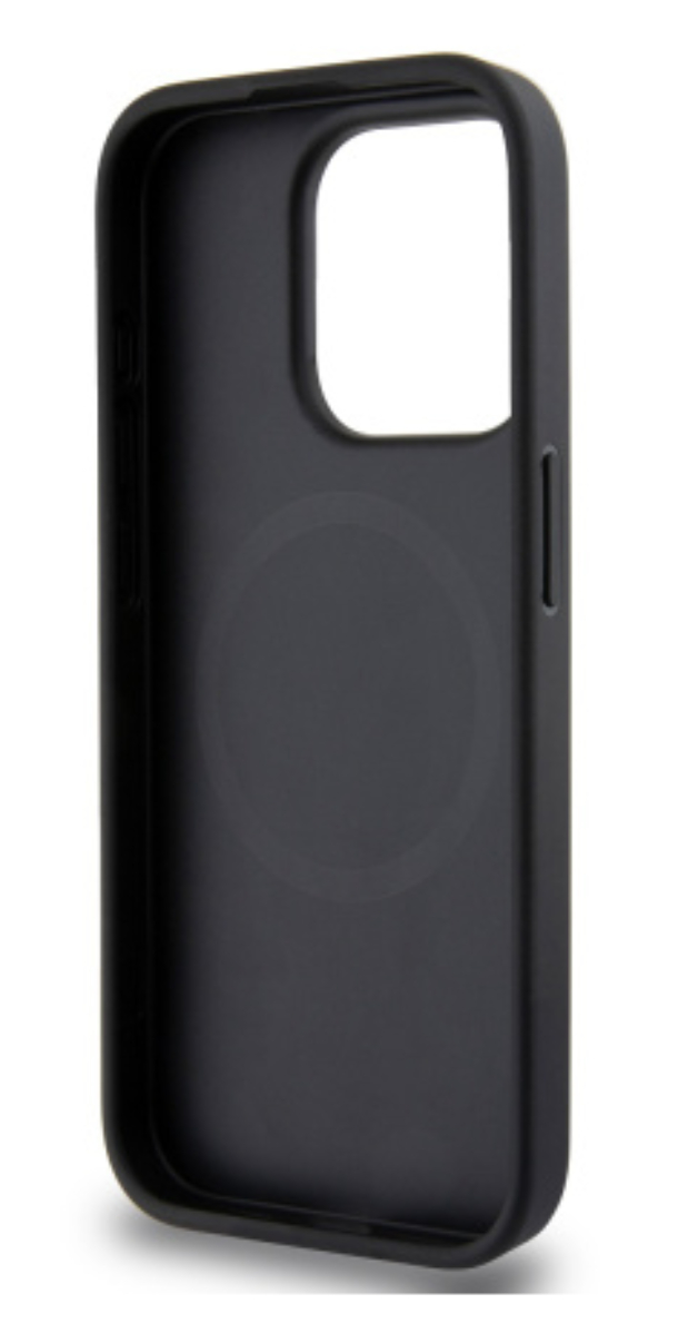 Чехол DKNY для iPhone 15 Pro Max PU MagSafe Зернистый металлический логотип , Серый