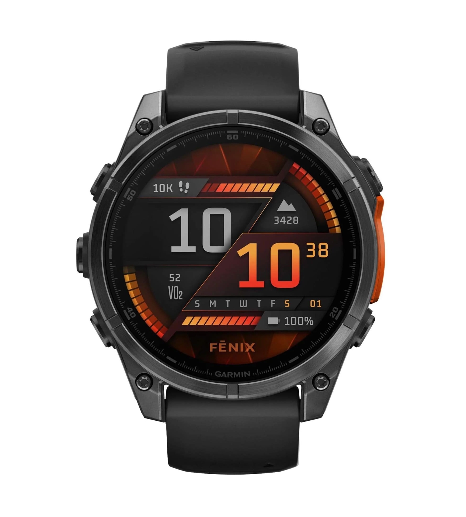 Garmin Fenix 8, 47 мм, AMOLED, Темно-серый с черной силиконовой лентой