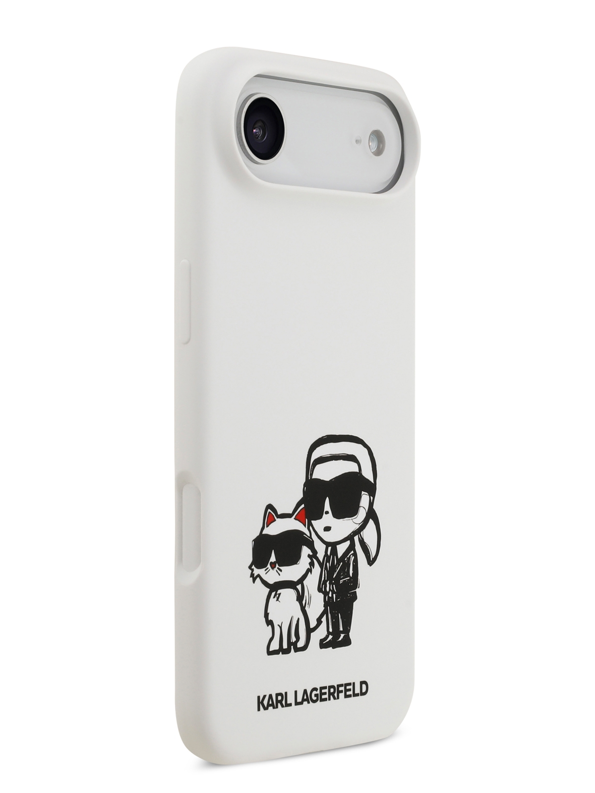 Чехол Lagerfeld iPhone Air Liquid Silicone Sketch Karl&Choup Metal cam Hard White, MagSafe, Белый