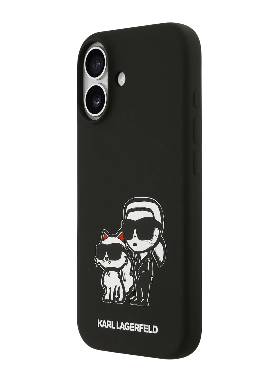 Чехол Lagerfeld iPhone 17 Liquid Silicone Sketch Karl&Choup Metal cam Hard Black, MagSafe, Черный