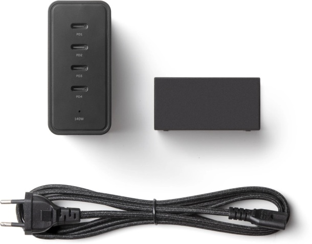 Native Union FAST GAN CHARGER PRO PD 140W-BLACK-EU, 140W,  разъёмы USB-C, Черная