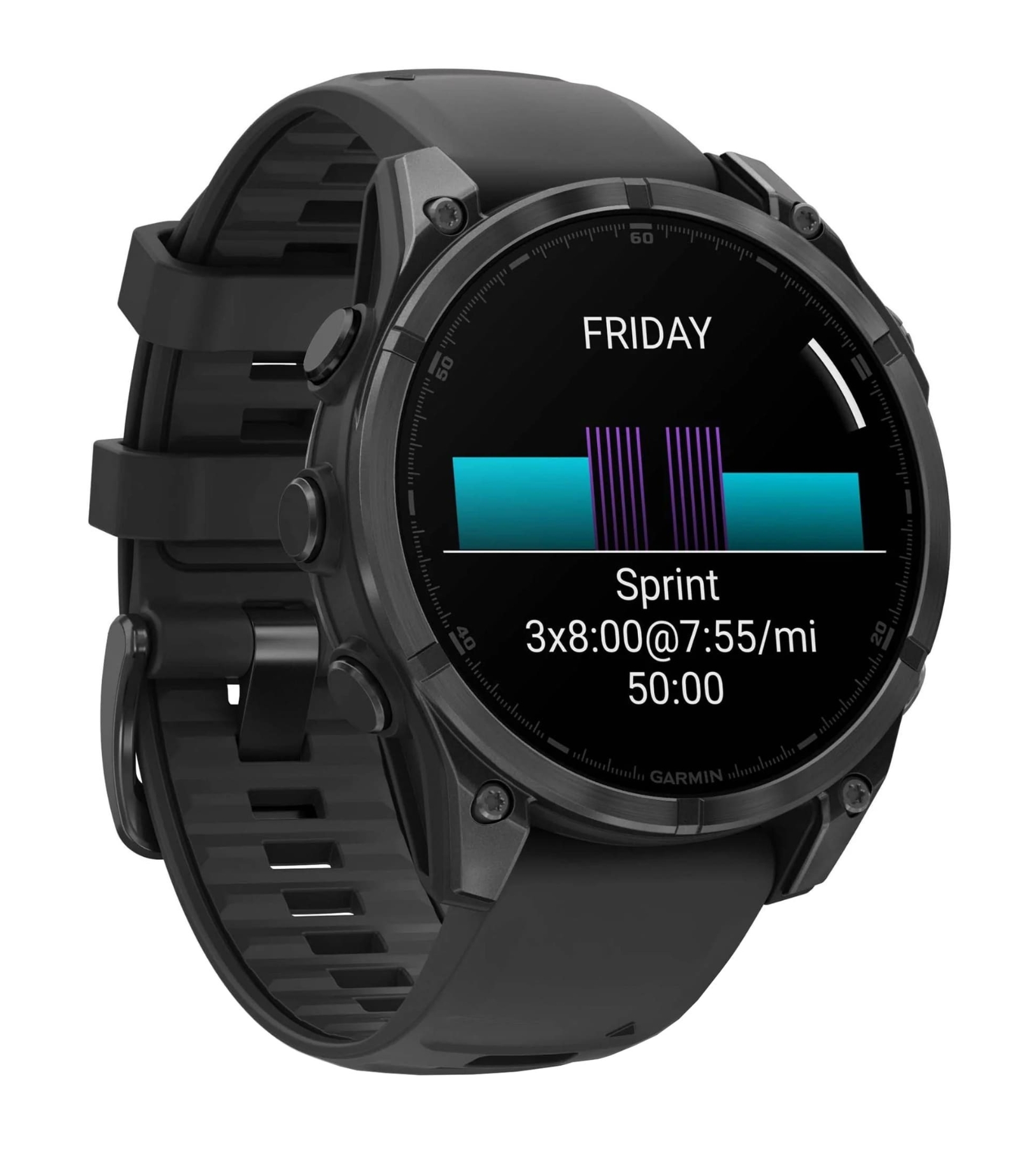 Garmin Fenix 8, 47 мм, AMOLED, Темно-серый с черной силиконовой лентой