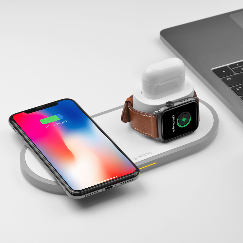 Deppa 3 в 1 зарядная станция для iPhone, Apple Watch, AirPods 2