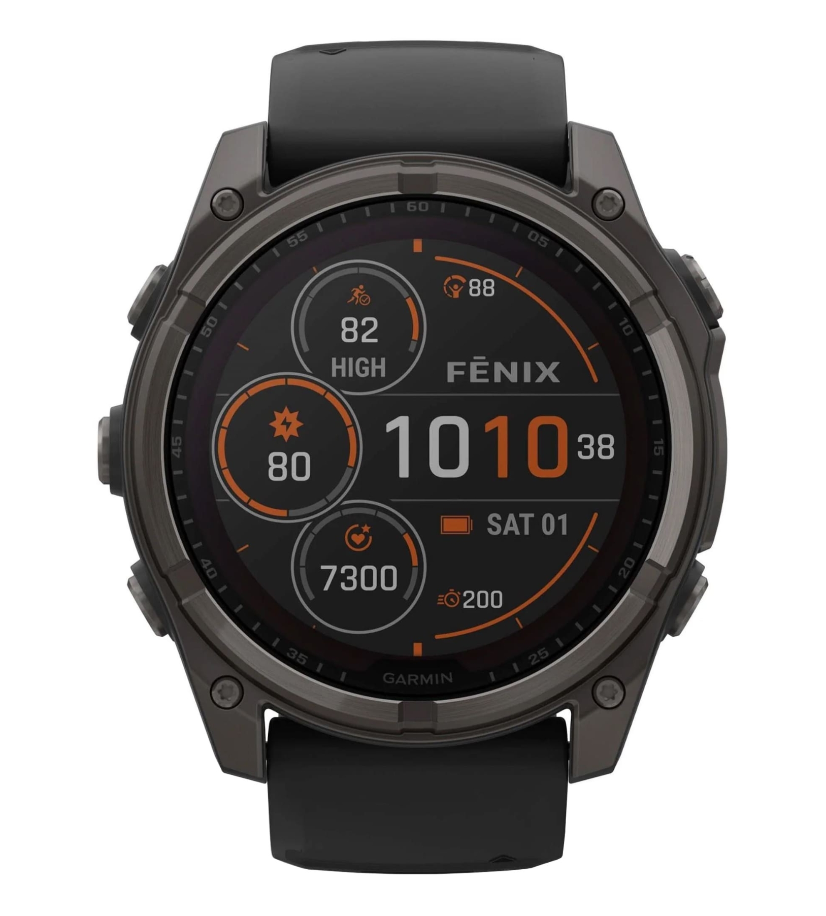 Garmin Fenix 8 Sapphire Carbon Solar, 51 мм, Серый титан DLC с черным/багрово-серым силиконовым ремешком
