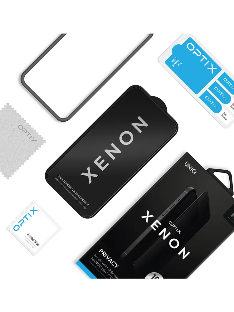 Защитное стекло Uniq для iPhone 17 Pro Max OPTIX XENON Nanoceramic Black (+installer)