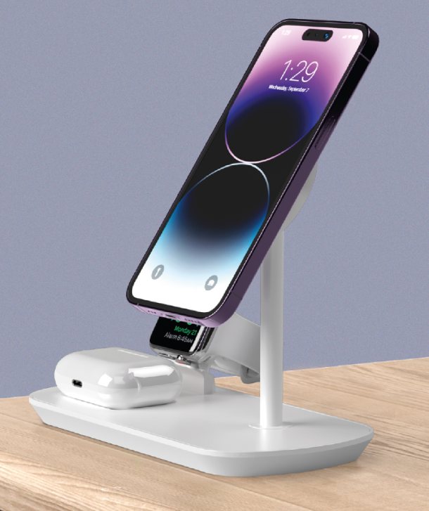 Deppa 3 в 1 MagSafe iPhone, Apple Watch, Airpods, Белая