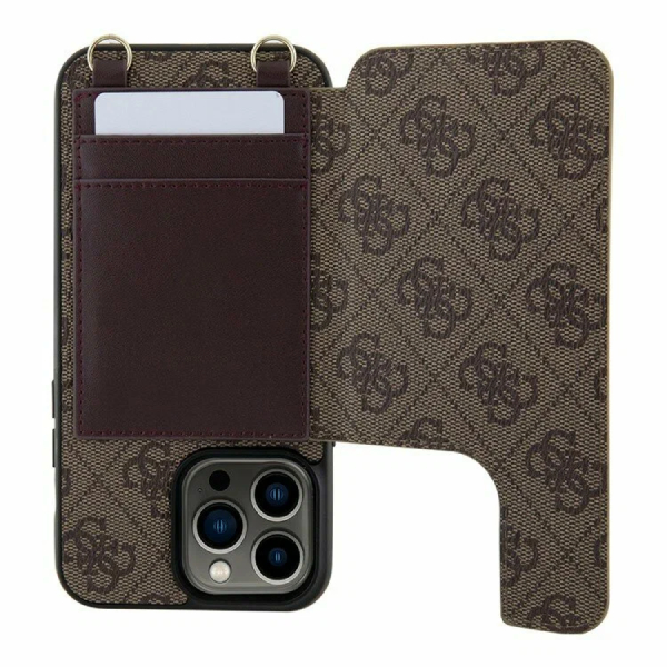 Чехол Guess для iPhone 15 Pro Max, Магнитный крестовина 4G, Коричневый Чехол Guess для iPhone 15 Pro Max, Магнитный крестовина 4G, Коричневый