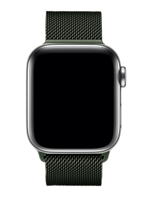 Ремешок Milanese для Apple Watch 38/40/41мм, Черно-зеленый