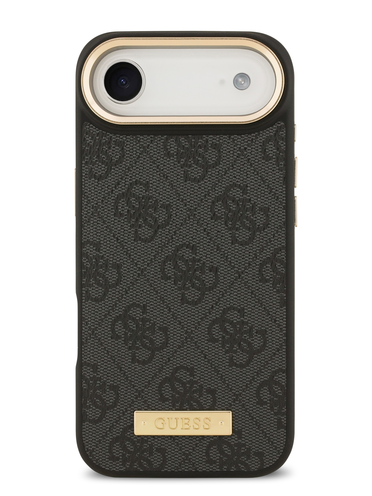 Чехол Guess iPhone Air PU 4G Plate metal logo and Gold camera Hard Black, MagSafe, Коричневый