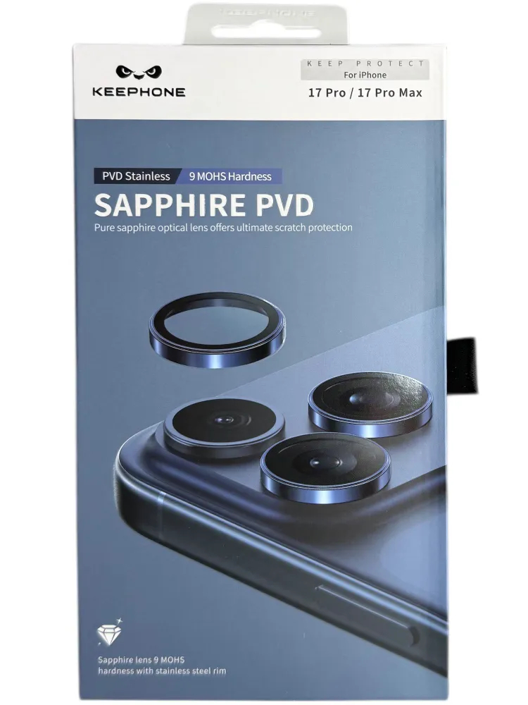 Защитные линзы Keephone SAPPHIRE PVD на камеру iPhone 17 Pro/17 Pro Max, Синий