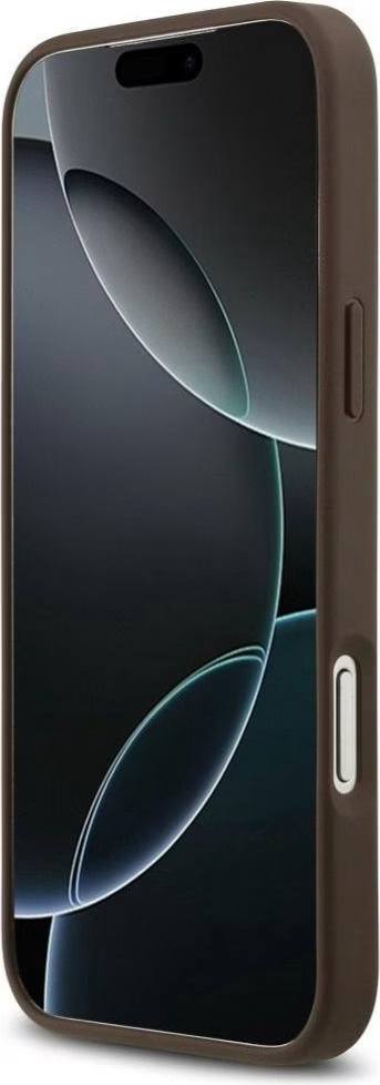 Чехол Guess для iPhone 17 Pro Max PU 4G Double cardslot Triangle metal logo, MagSafe, Коричневый