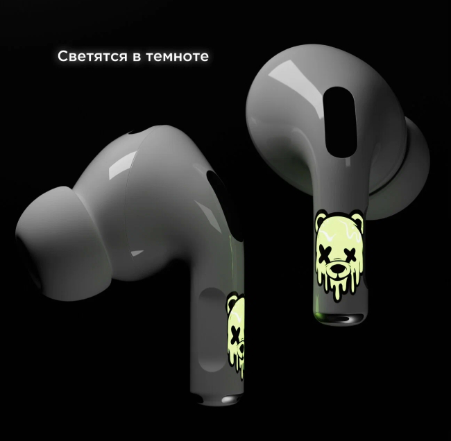 Наклейки "vlp" Easy Art для AirPods Pro/Pro2, Светящийся Медведь