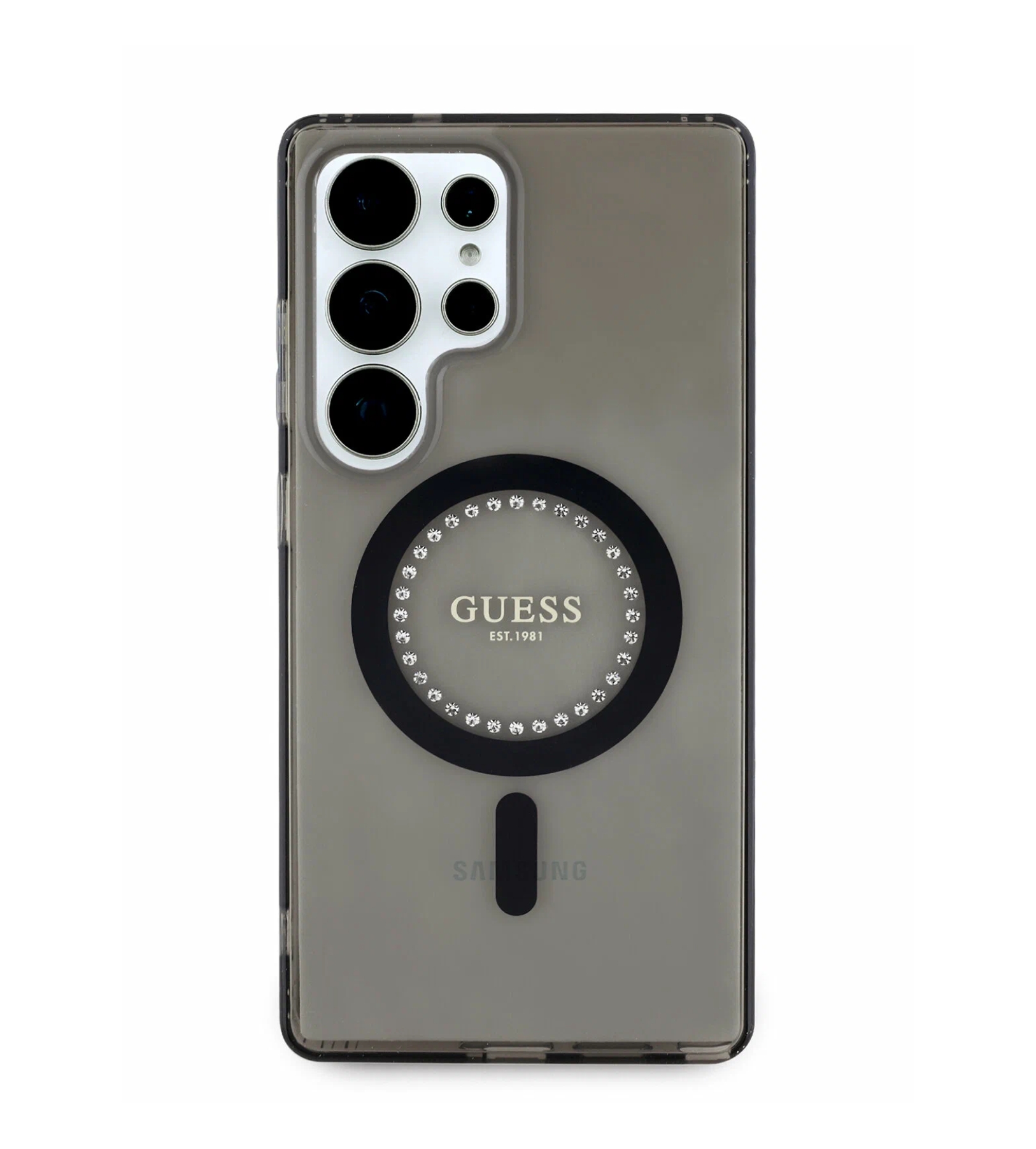 Чехол Guess PC/TPU Diamond Rhinestone Circle Galaxy S25 Ultra, MagSafe, Черный