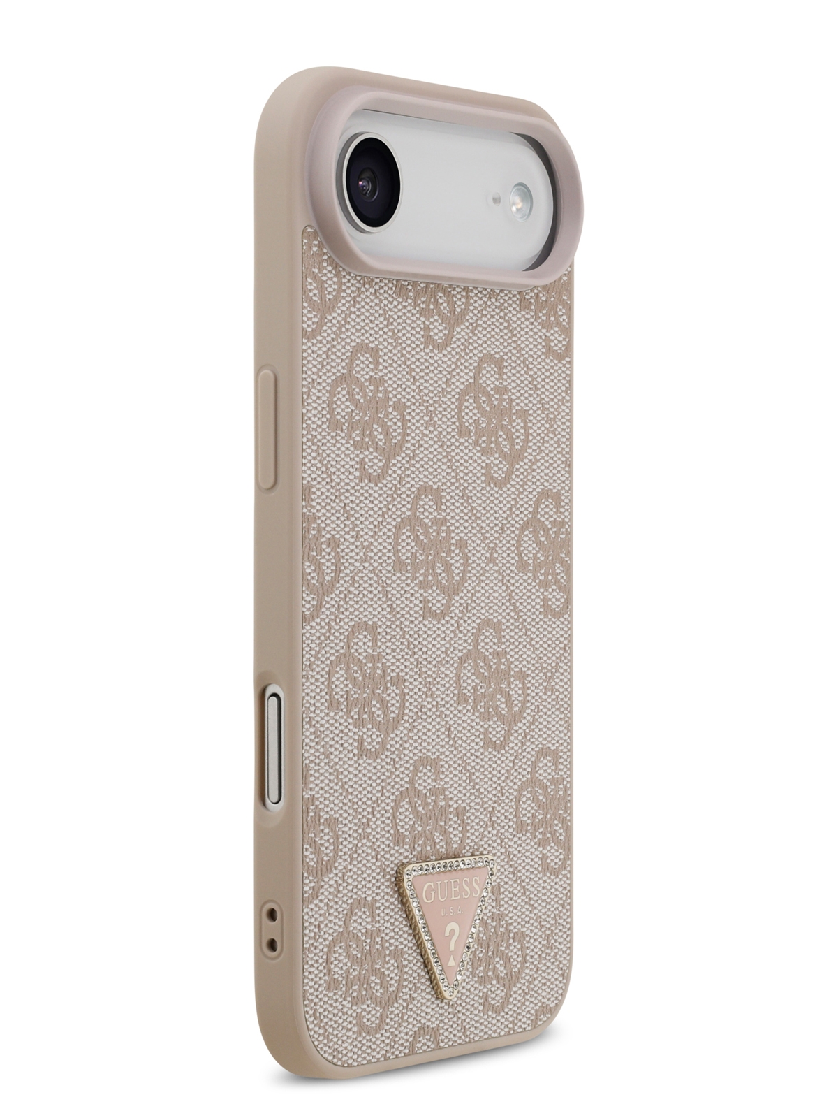 Чехол Guess iPhone Air PU 4G Triangle Diamond metal logo Hard Pink, Magsafe, Розовый