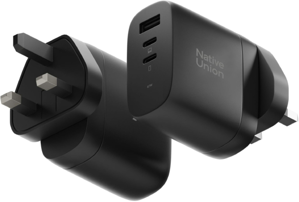 Native Union Fast GaN Charger 2хUSB-C+USB-А, PD, 67Вт, Черный