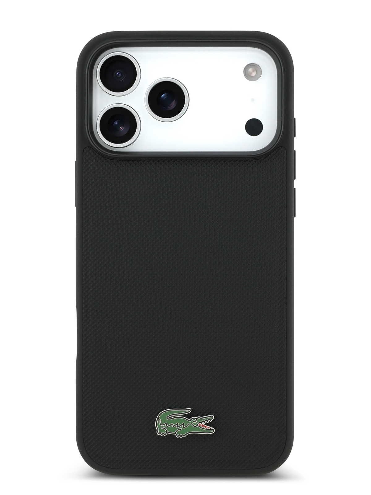 Чехол Lacoste для iPhone 17 Pro PVC Lacquer Metal logo, MagSafe, Черный